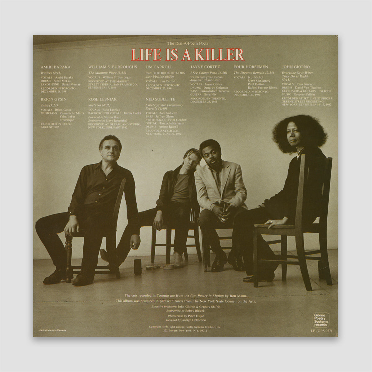 Life is a Killer LP (1982) – Giorno Poetry Systems