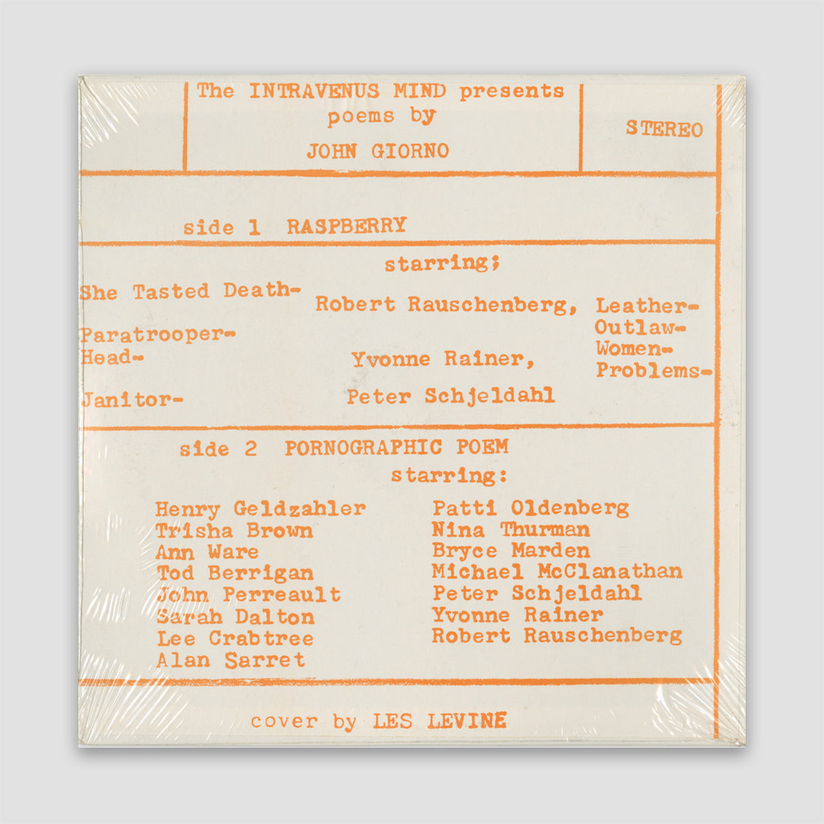 Raspberry / Pornographic Poem LP – Giorno Poetry Systems